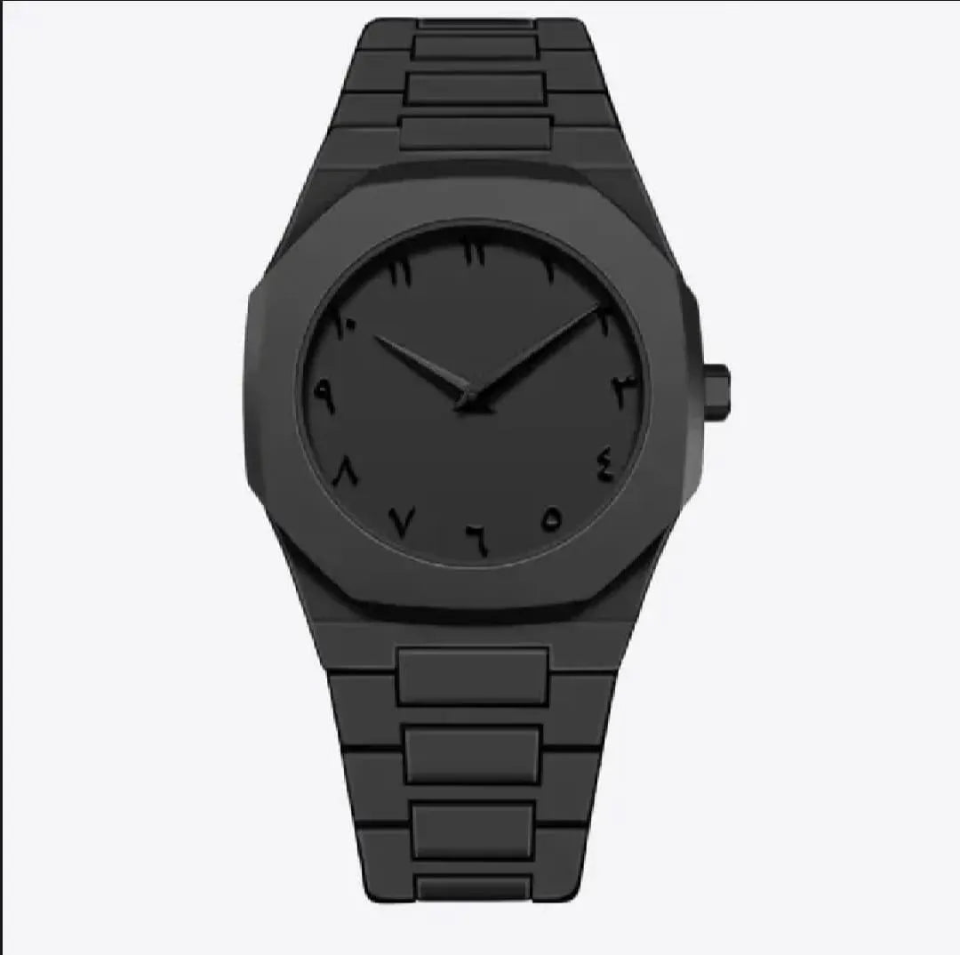 Black Arabic Aura Watch Stainless Steel Pakistani