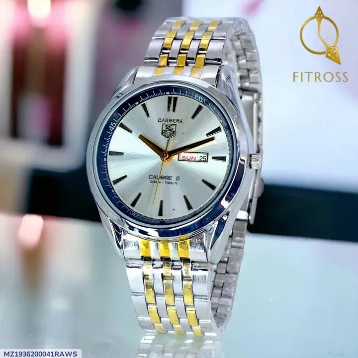 Men's Stainless Steel Quartz Watch 24mm Multicolor Strap
