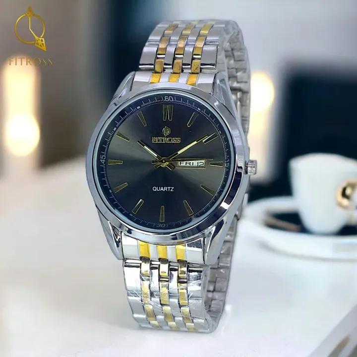 Men's Stainless Steel Quartz Watch 24mm Multicolor Strap