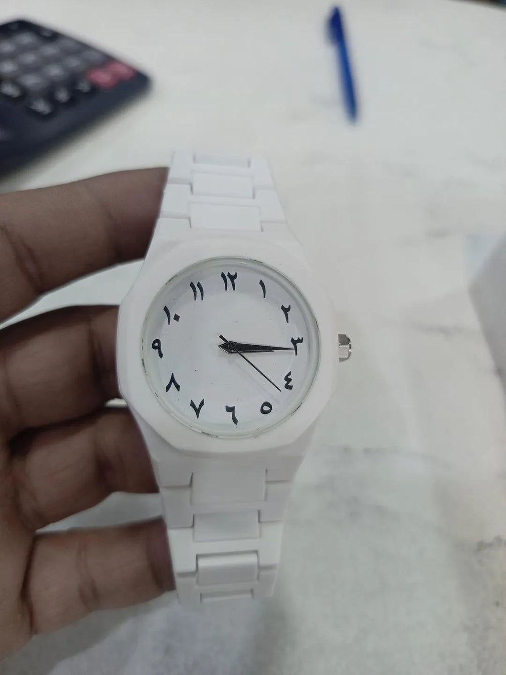 Men's White Rubber Chain Strap Analogue Watch 24mm
