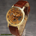 Men's Brown PU Leather Formal Watch with Round Case