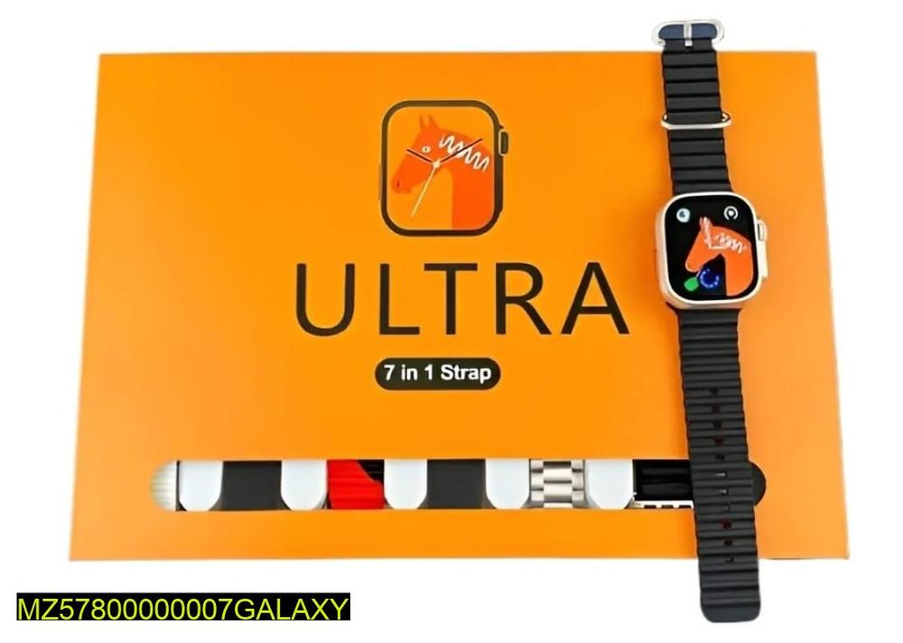 7 in 1 Ultra Smart Watch Black Water Resistant
