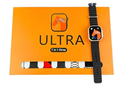 7 in 1 Ultra Smart Watch Black Water Resistant