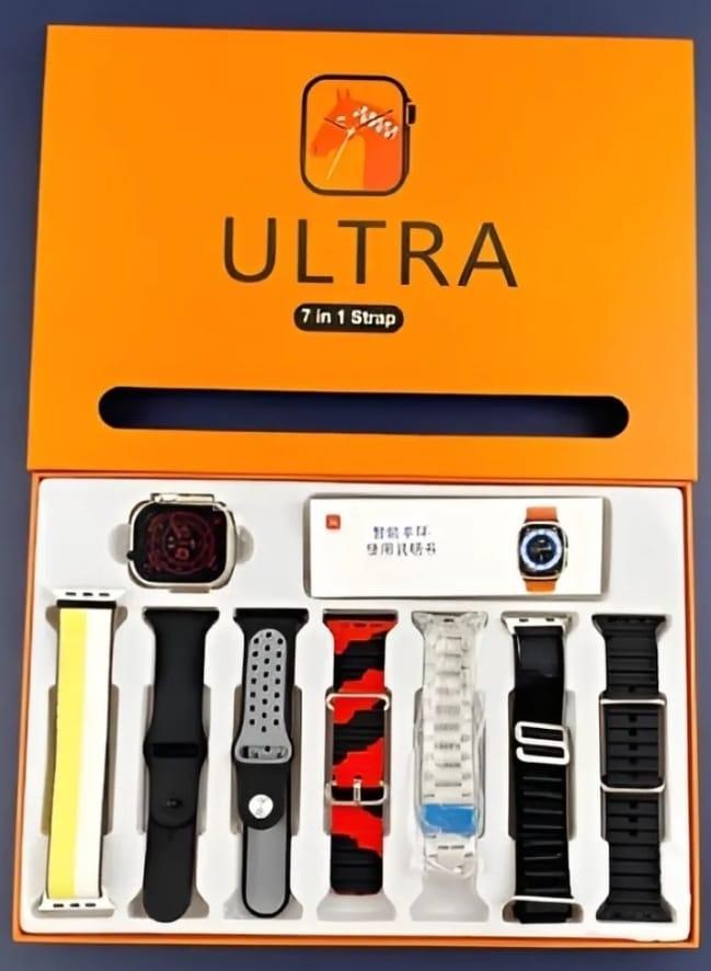 7 in 1 Ultra Smart Watch Black Water Resistant