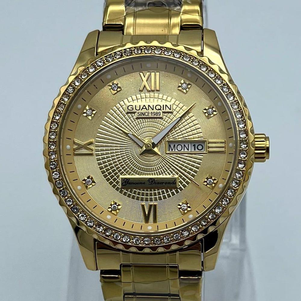 Gold Stainless Steel Watch for Men Daily Office & Formal Wear