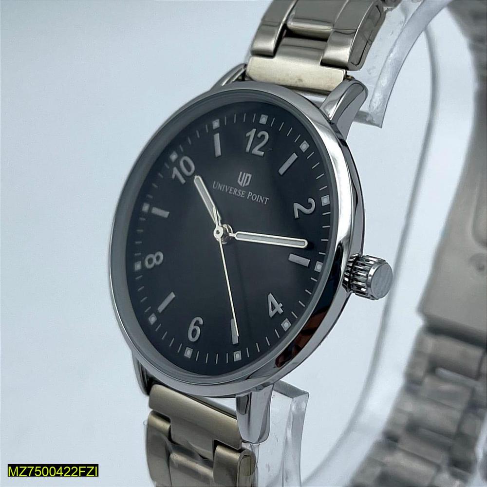 Women's Stainless Steel Analogue Watch Black Dial